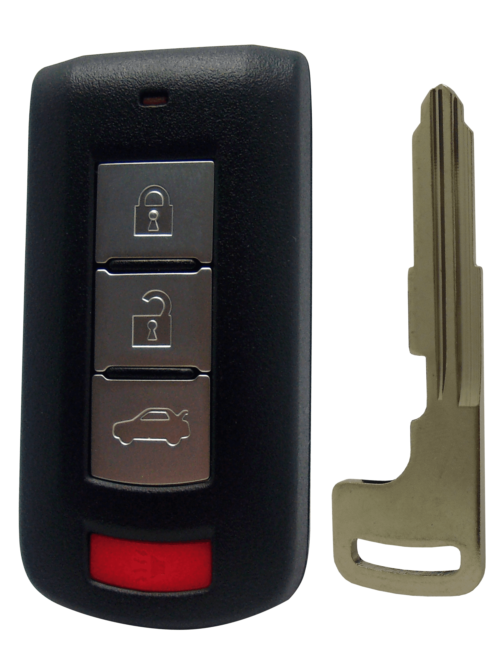 Auto Key Features Mitsubishi 4-Button Smart Key with Lock, Unlock, Open Rear Hatch, and ...